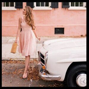 Gal Meets Glam Blush Pink Emboridered Helen Midi Dress Sz 8